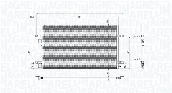 MAGNETI MARELLI 350203901000 Condenser, air conditioning